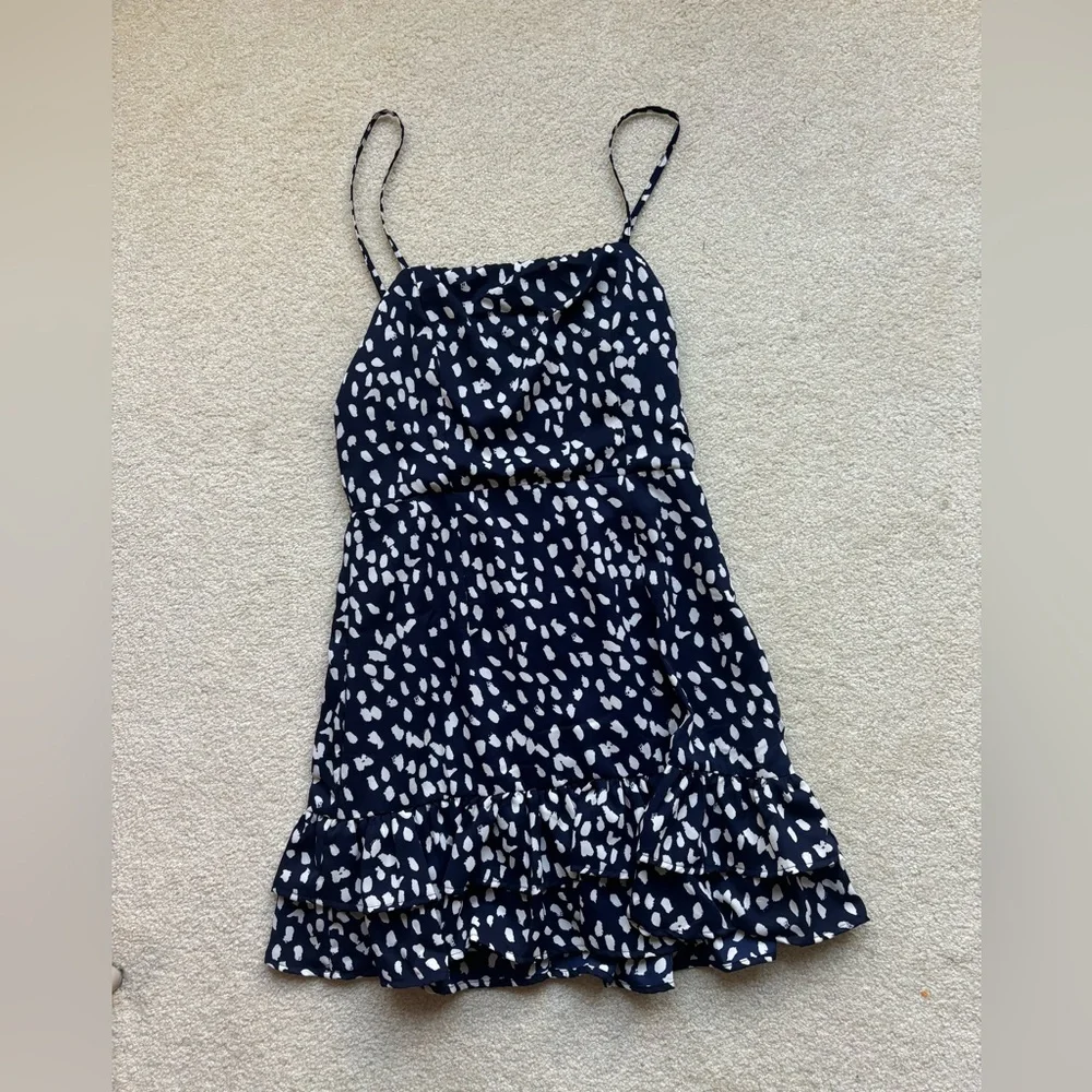 Princess Polly Navy Leapord Print Ruffle Mini Dress - Picture 3 of 5